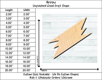 Lightning Bold Arrow 2 Unfinished Wood Shape Blank Laser Cutout Woodcraft Craft Supply ARR-026 - image2